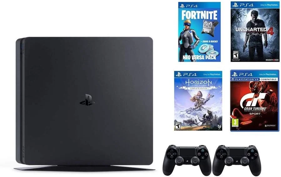 کنسول پلی استیشن 4 سونی 500 گیگابایت (مشکی) با یک کنترلر اضافی، اشتراک 3 ماهه PSN و بسته مگا 4 بازی