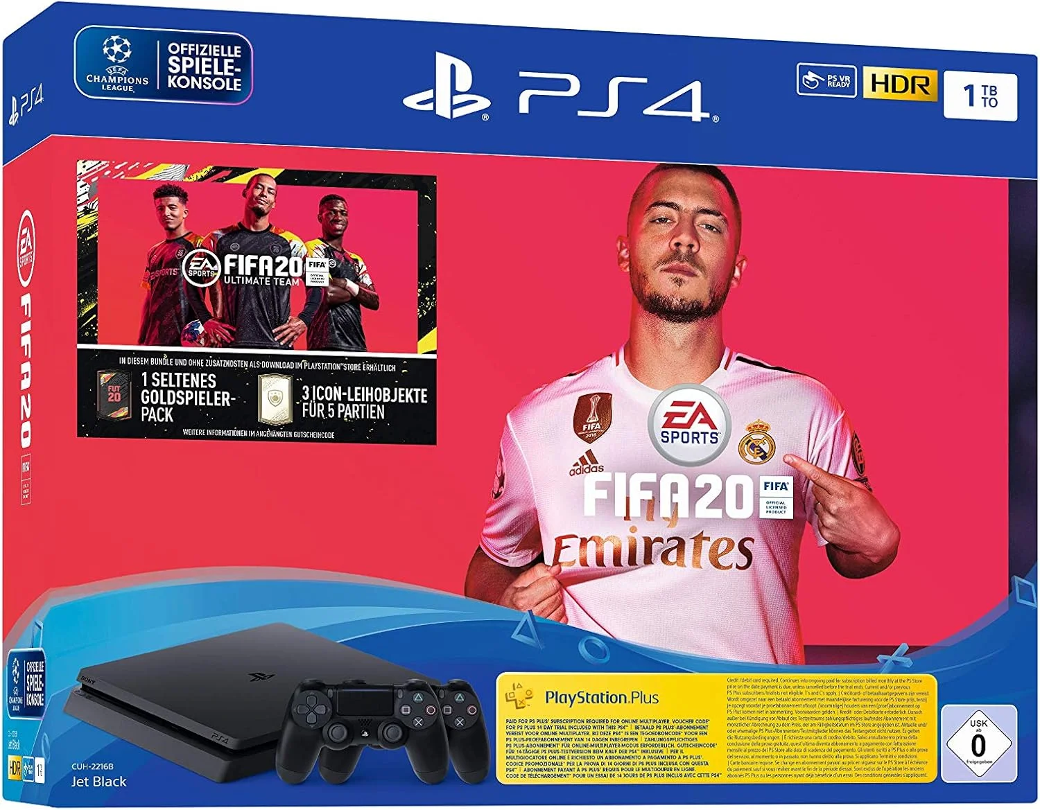 کنسول 1 ترابایتی پلی استیشن 4 سونی (مشکی) همراه با باندل FIFA 20 و یک دسته اضافی - نسخه امارات