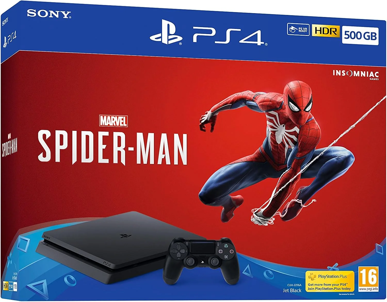 کنسول پلی استیشن 4 سونی 500 گیگابایت (مشکی) همراه با باندل Marvel's Spider-Man