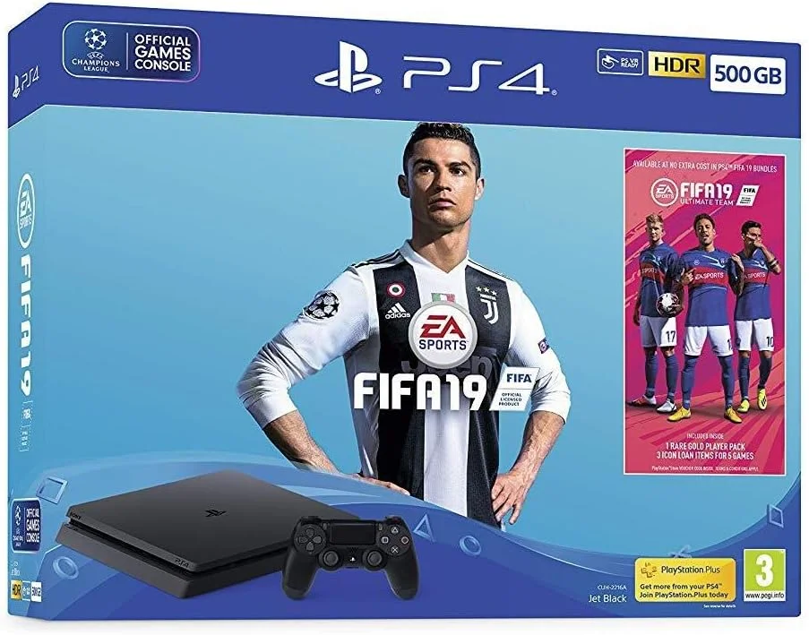 کنسول بازی سونی پلی استیشن 4 اسلیم 500 گیگابایت همراه با FIFA 19 - مشکی