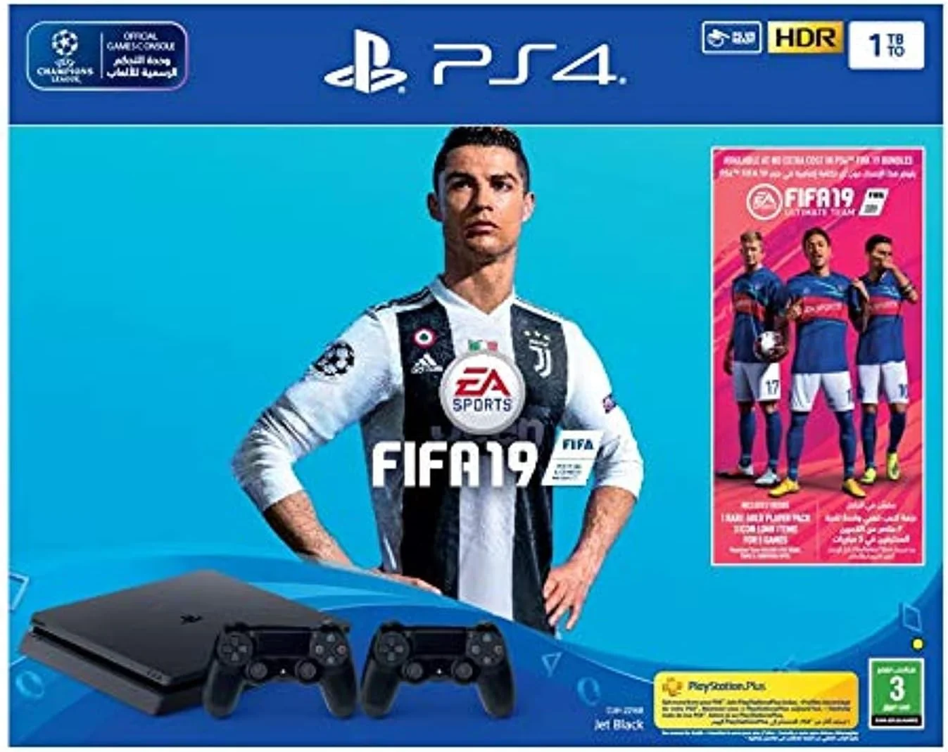 کنسول بازی سونی پلی استیشن 4 با ظرفیت 1 ترابایت به همراه بازی FIFA 19 و یک دسته اضافی