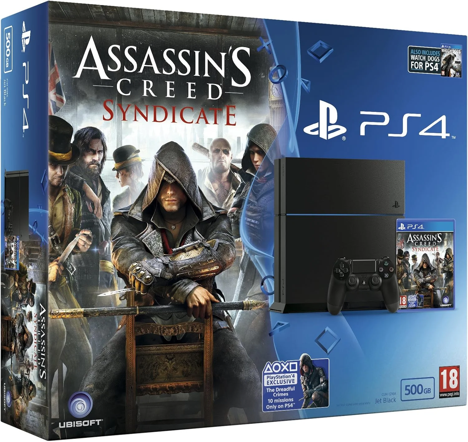 کنسول پلی استیشن 4 سونی 500 گیگابایت به همراه بازی Assassins Creed Syndicate و Watchdogs