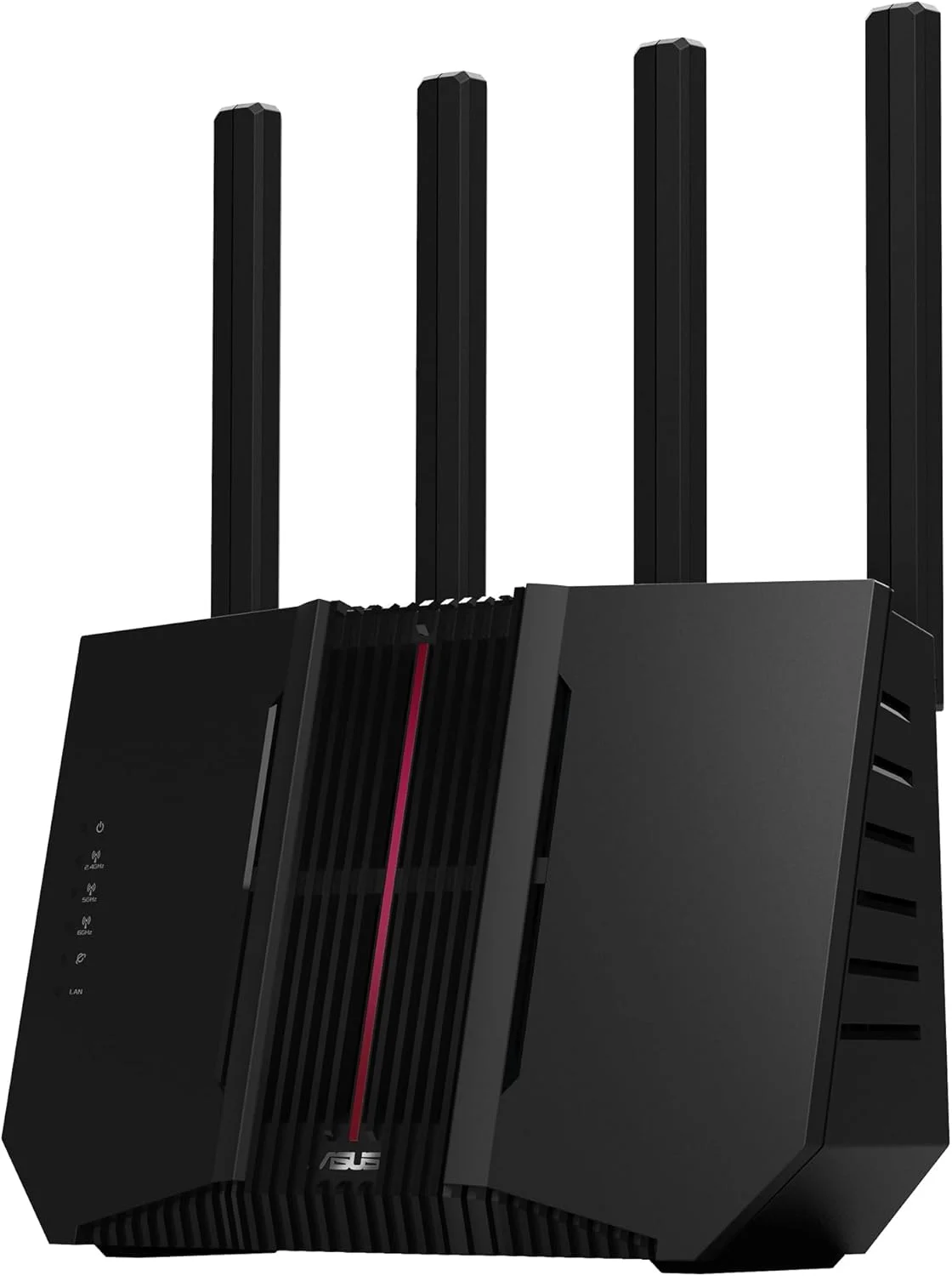 روتر توسعه‌پذیر سه بانده ASUS RT-BE92U WiFi 7: WiFi 7، 802.11be، پشتیبانی از بیش از 100 دستگاه، AiMesh، Mesh WiFi، پورت‌های 10G WAN، چهار پورت 2.5G، تشخیص AI WAN، Smart Home Master، کنترل والدین و VPN - مشکی