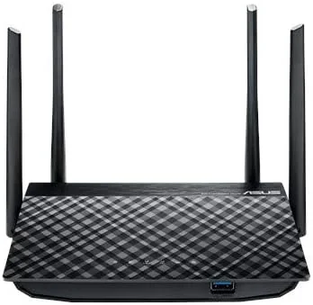 روتر بی‌سیم ایسوس RT AC58U AC1300 دو بانده گیگابیتی USB 3.0، حالت‌های روتر/نقطه دسترسی/پل، پورت USB برای پرینتر، سرور رسانه، پشتیبانی از دانگل 3G/4G، برنامه روتر ایسوس، مشکی، RT-AC58U V3