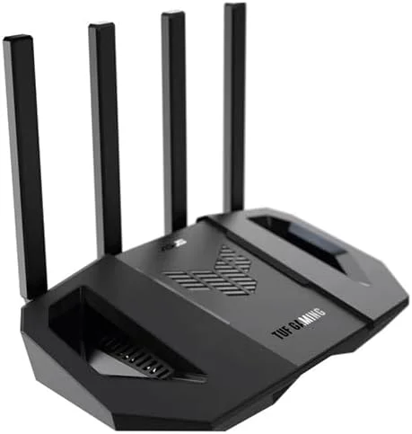 روتر گیمینگ بی سیم دو بانده ASUS TUF Gaming BE3600، وای فای 7 802.11be، 2.5 گیگابیت بر ثانیه، حالت بازی موبایل، وای فای در شبکه، شتاب دهنده دنده، QoS قابل تنظیم، کاهنده پورت، اتصال موبایل