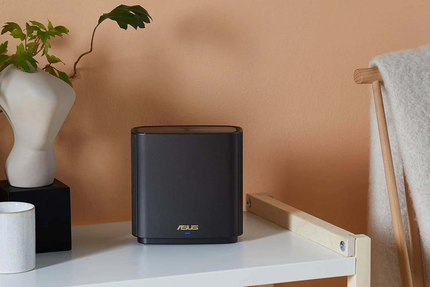 سیستم وای فای مش سه بانده ASUS XT8 WIFI AX6600، پوشش کل خانه تا 5500 فوت مربع و 6+ اتاق خواب، بسته 2 عددی مشکی، ZenWiFi AX (XT8)، بسته 2 عددی مشکی