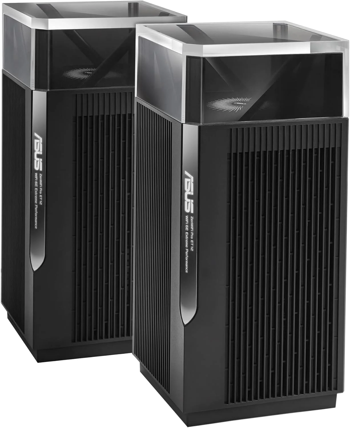 سیستم مش وای فای 6E سه بانده ASUS ZenWiFi Pro AXE11000 (ET12 2PK) - پوشش کل خانه تا 550 متر مربع و 6+ اتاق، پورت های دوگانه 2.5G، باند 6 گیگاهرتز، AiMesh، امنیت اینترنت مادام العمر، نصب آسان