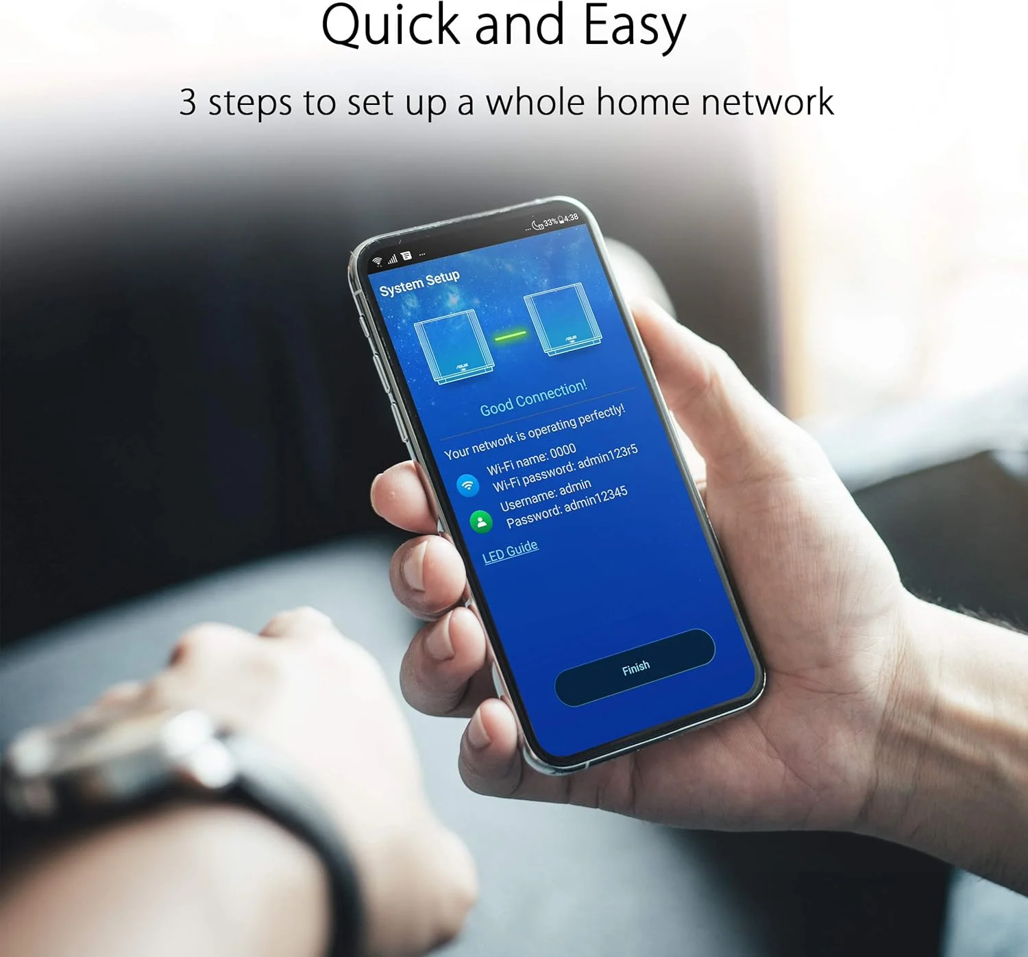 سیستم وای فای مش سه بانده ASUS XT8 WIFI AX6600، پوشش کل خانه تا 5500 فوت مربع و 6+ اتاق خواب، بسته 2 عددی مشکی، ZenWiFi AX (XT8)، بسته 2 عددی مشکی
