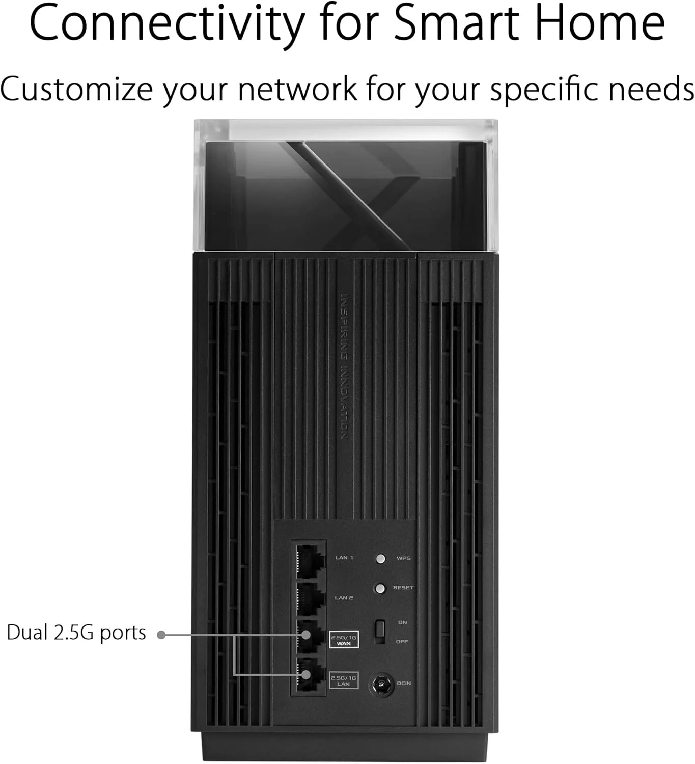 سیستم مش وای فای 6E سه بانده ASUS ZenWiFi Pro AXE11000 (ET12 2PK) - پوشش کل خانه تا 550 متر مربع و 6+ اتاق، پورت های دوگانه 2.5G، باند 6 گیگاهرتز، AiMesh، امنیت اینترنت مادام العمر، نصب آسان