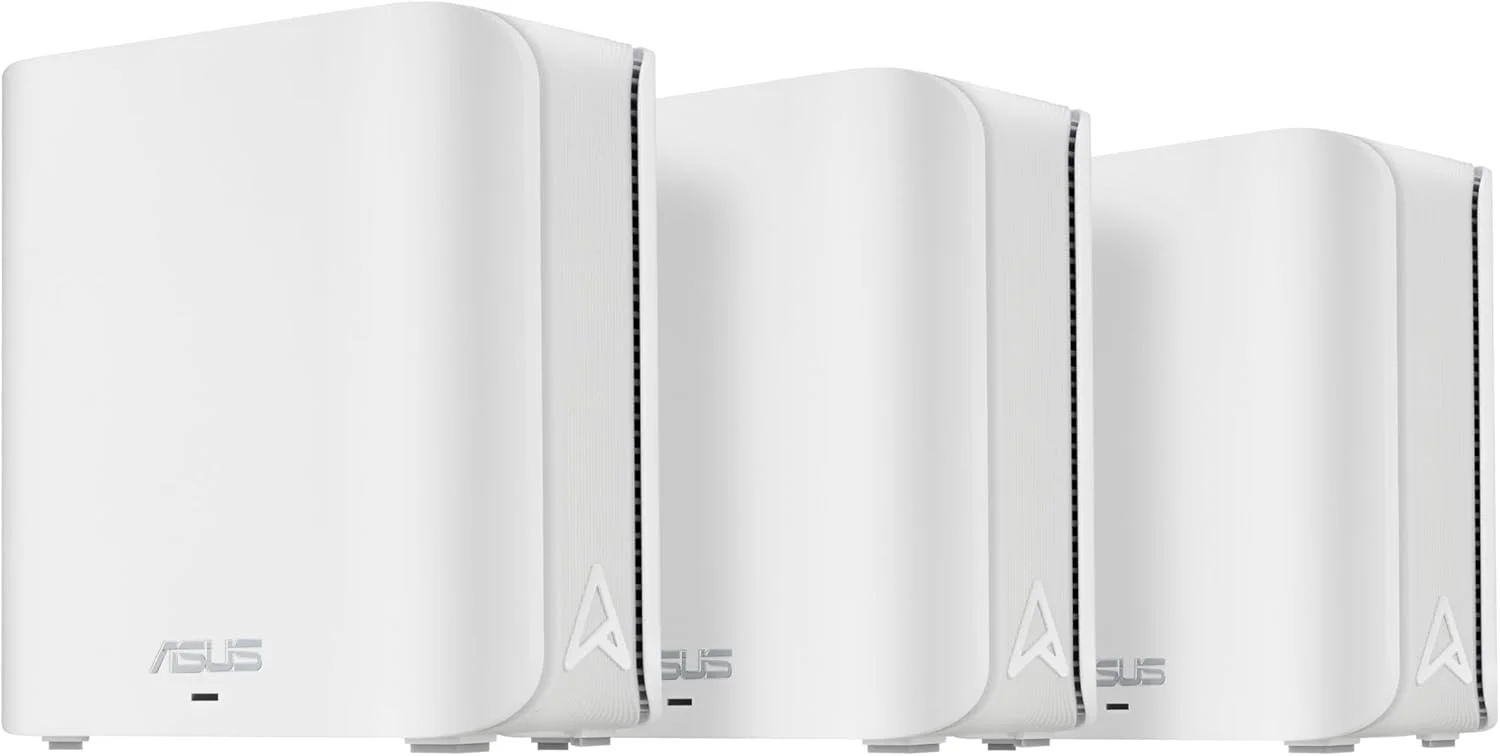 ASUS ZenWiFi BD4 (بسته 3 عددی) وای فای 7 مش دو بانده، 3600 مگابیت بر ثانیه، پوشش 6500 فوت مربع، دارای دو پورت 2.5G، امنیت و کنترل والدین، SSID های اصلی خانه هوشمند