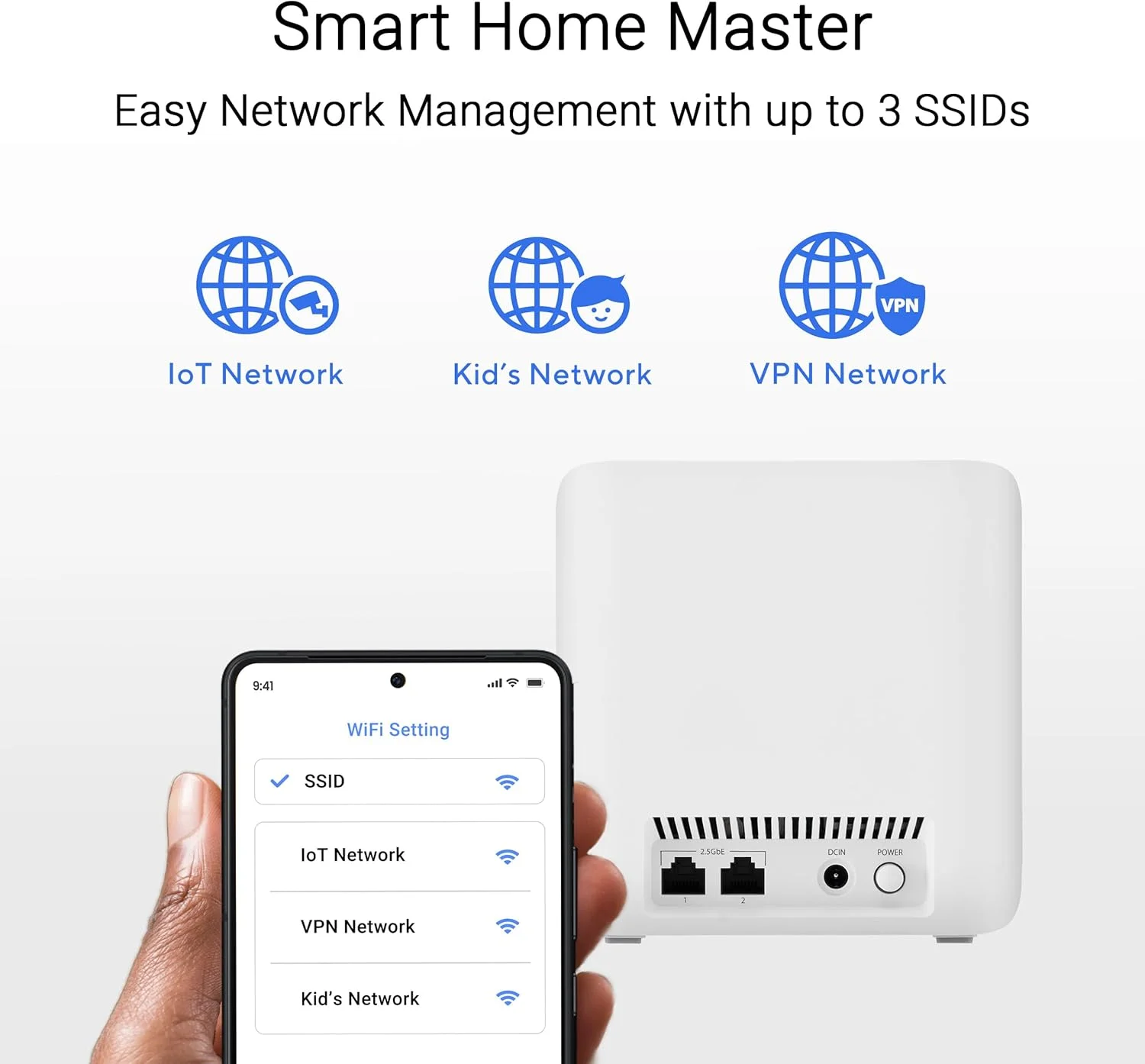 ASUS ZenWiFi BD4 (بسته 3 عددی) وای فای 7 مش دو بانده، 3600 مگابیت بر ثانیه، پوشش 6500 فوت مربع، دارای دو پورت 2.5G، امنیت و کنترل والدین، SSID های اصلی خانه هوشمند