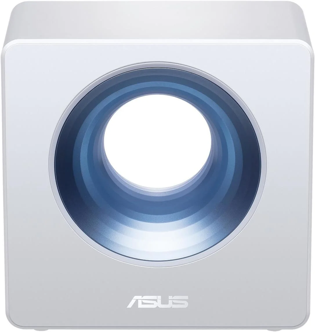 روتر بی‌سیم دو بانده ایسوس (AC2600) مناسب خانه‌های هوشمند، مجهز به فناوری Intel WiFi (تا 2600 مگابیت بر ثانیه) و امنیت اینترنتی رایگان مادام‌العمر Trend Micro، سازگار با Amazon Alexa و Echo (Blue Cave)