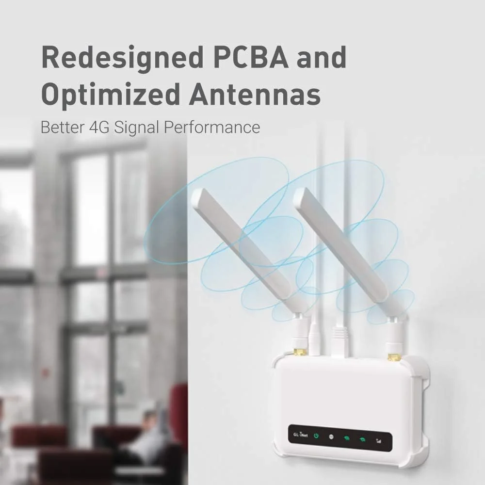روتر VPN دو بانده 4G LTE اوپن ورت GL.iNet GL-X750 (Spitz) نسخه 2، حداکثر 128 گیگابایت MicroSD، وای فای دو بانده AC750، دروازه اینترنت اشیا، کلاینت و سرور VPN (EP06-E)