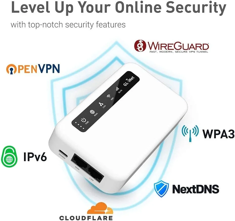 دروازه اینترنت اشیا صنعتی 4G LTE مدل GL.iNet GL-XE300 (Puli)، پشتیبانی شده توسط T-Mobile، حالت روتر/نقطه دسترسی/اکستندر/WDS، OpenWrt، باتری 5000mAh، کلاینت OpenVPN، SSH از راه دور، WPA3، IPv6 (EC25-AFFA)