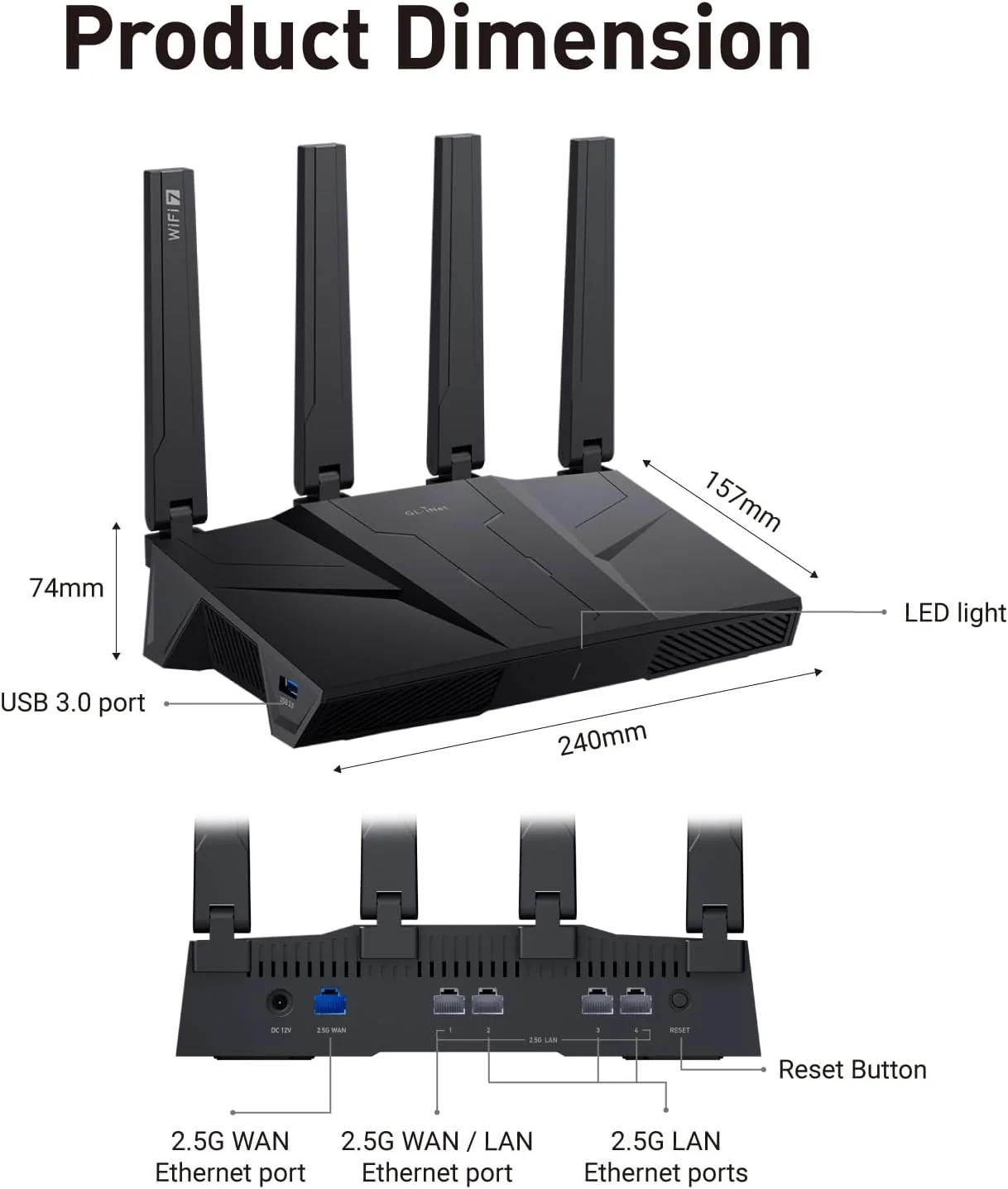 روتر سه بانده وای فای 7 GL.iNet GL-BE9300 (Flint 3)، روتر گیمینگ وای فای 6 گیگاهرتزی پرسرعت برای اینترنت بی سیم، برد بلند، 5 روتر VPN با پورت 2.5G برای مودم فیبر نوری، روترهای کامپیوتر، خانه و کسب و کار روتر سه بانده وای فای 7 GL.iNet GL-BE9300 (Flint 3)، روتر گیمینگ وای فای 6 گیگاهرتزی پرسرعت برای اینترنت بی سیم، برد بلند، 5 روتر VPN با پورت 2.5G برای مودم فیبر نوری، روترهای کامپیوتر، خانه و کسب و کار