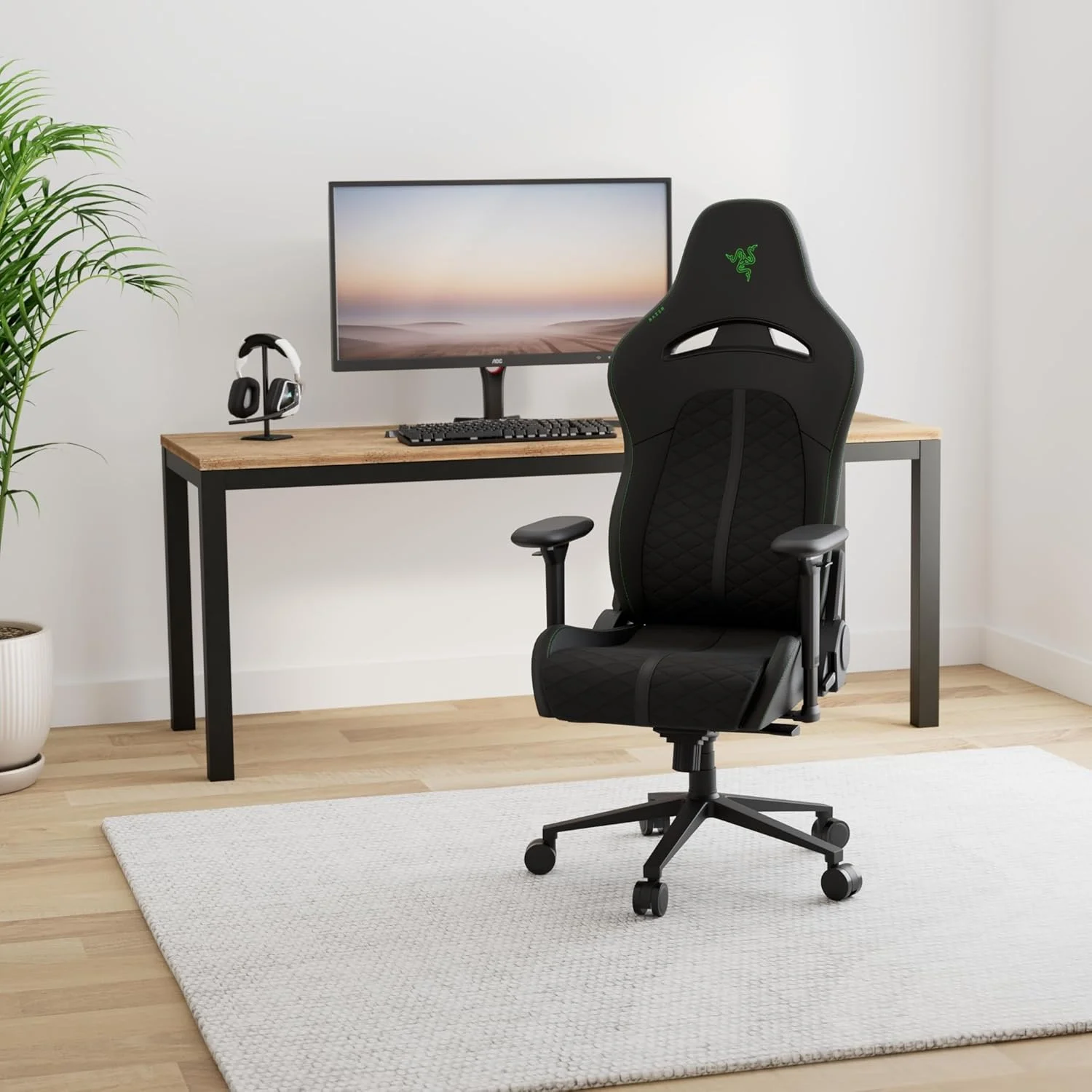 صندلی گیمینگ Razer Enki: راحتی تمام روز - دارای قوس کمری داخلی - تراکم بالشتک بهینه - چرم مصنوعی سازگار با محیط زیست با بافت دوگانه - شیب واکنشی صندلی و تکیه گاه 152 درجه - مشکی/سبز صندلی گیمینگ Razer Enki: راحتی تمام روز - دارای قوس کمری داخلی - تراکم بالشتک بهینه - چرم مصنوعی سازگار با محیط زیست با بافت دوگانه - شیب واکنشی صندلی و تکیه گاه 152 درجه - مشکی/سبز