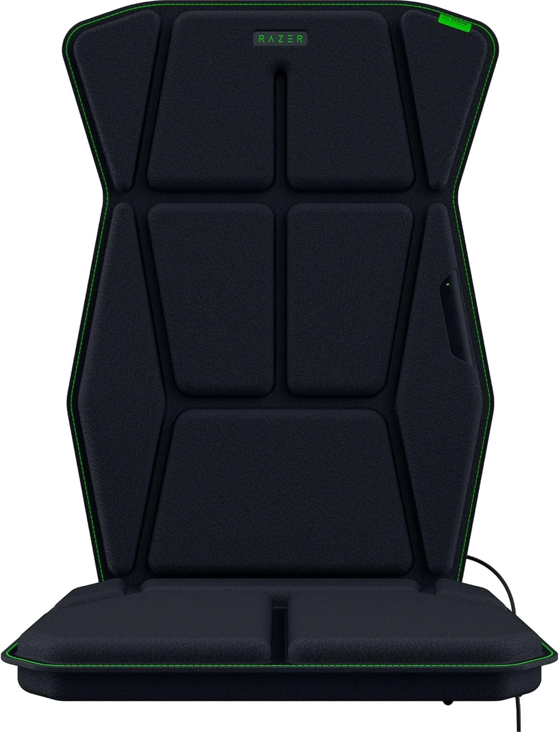 کوسن صندلی گیمینگ لمسی Razer Freyja HD: لمسی چند جهته، سفارشی سازی Haptic EQ از طریق Synapse، بی سیم HyperSpeed ​​و بلوتوث، بند قابل تنظیم برای تناسب جهانی - مشکی