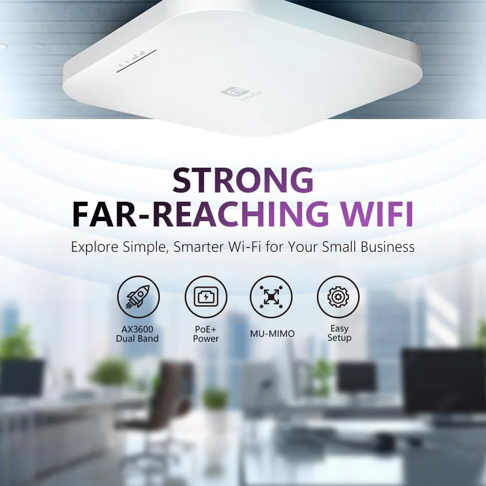 اکسس پوینت داخلی EnGenius مدل EWS276-FIT، وایرلس AP 4X4 Wi-Fi 6 PoE دو بانده AX3600 | 2.5Gbe PoE+ با قابلیت کنترل از طریق Cloud، App و OnPrem | دارای WPA3، MU-MIMO، Mesh و Seamless Roaming | بدون آداپتور