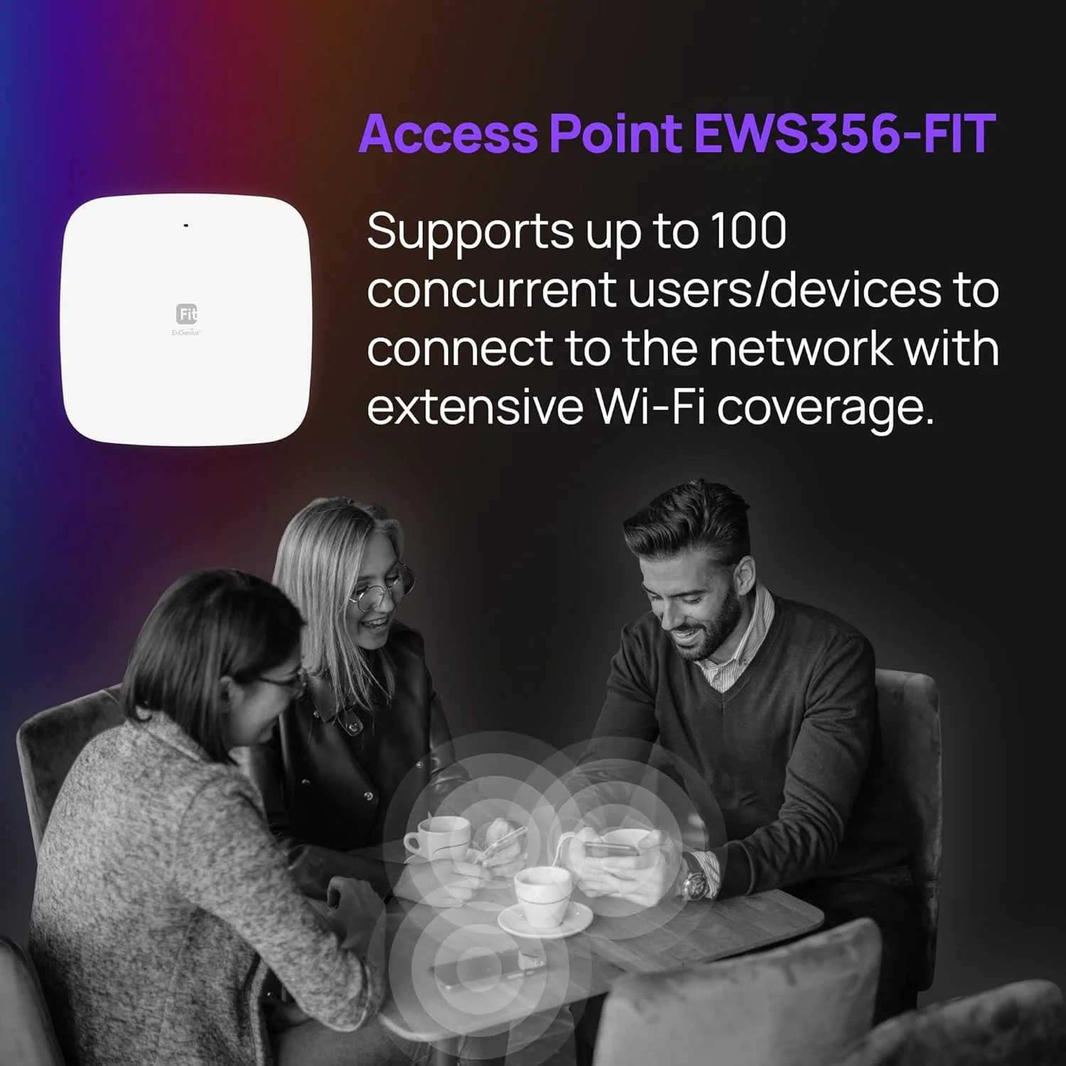 اکسس پوینت داخلی EnGenius مدل EWS356-FIT با قابلیت Wi-Fi 6 PoE | دو بانده AX3000 | مدیریت ابری، اپلیکیشن و کنترل OnPrem | WPA3، MU-MIMO، مش و رومینگ یکپارچه | بدون آداپتور اکسس پوینت داخلی EnGenius مدل EWS356-FIT با قابلیت Wi-Fi 6 PoE | دو بانده AX3000 | مدیریت ابری، اپلیکیشن و کنترل OnPrem | WPA3، MU-MIMO، مش و رومینگ یکپارچه | بدون آداپتور