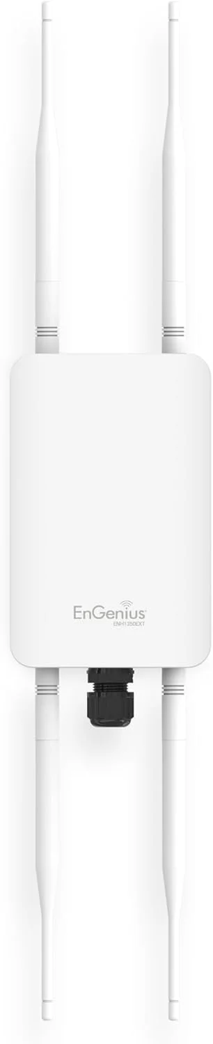 اکسس پوینت/تقویت کننده برد/پل فضای باز دوربرد دو بانده EnGenius Technologies ENH1350EXT Wi-Fi 5 AC1300 2x2 دارای استاندارد IP67، MU-MIMO و رومینگ سریع (شامل کیت نصب و انژکتور PoE)