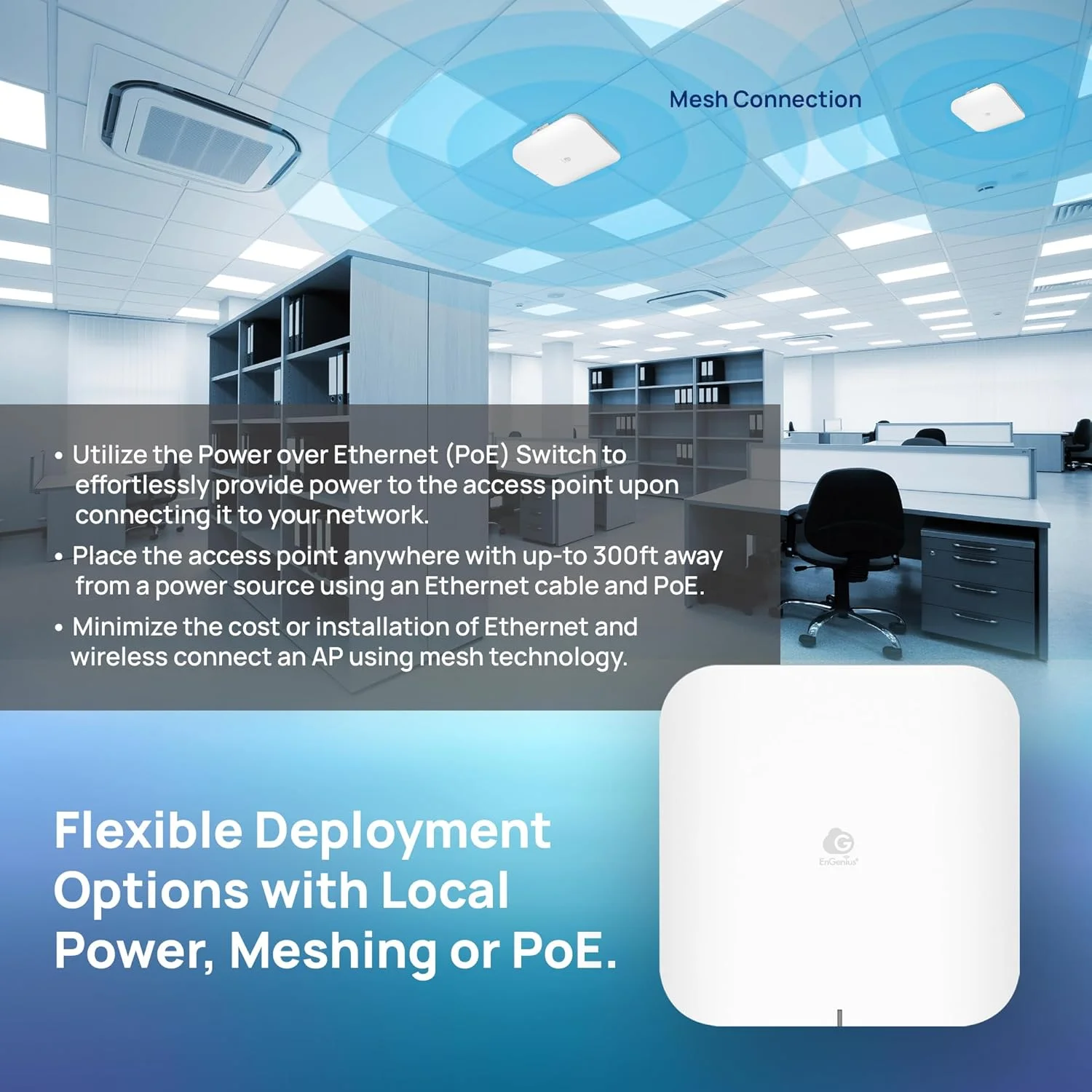 اکسس پوینت سقفی سه باندی وای فای 7 EnGenius ECW526 با قابلیت مدیریت ابری | MIMO 2x2، 2.4GHz/5GHz/6GHz (700+2900+5800Mbps)، پورت 10GE PoE++، 802.3bt اکسس پوینت سقفی سه باندی وای فای 7 EnGenius ECW526 با قابلیت مدیریت ابری | MIMO 2x2، 2.4GHz/5GHz/6GHz (700+2900+5800Mbps)، پورت 10GE PoE++، 802.3bt