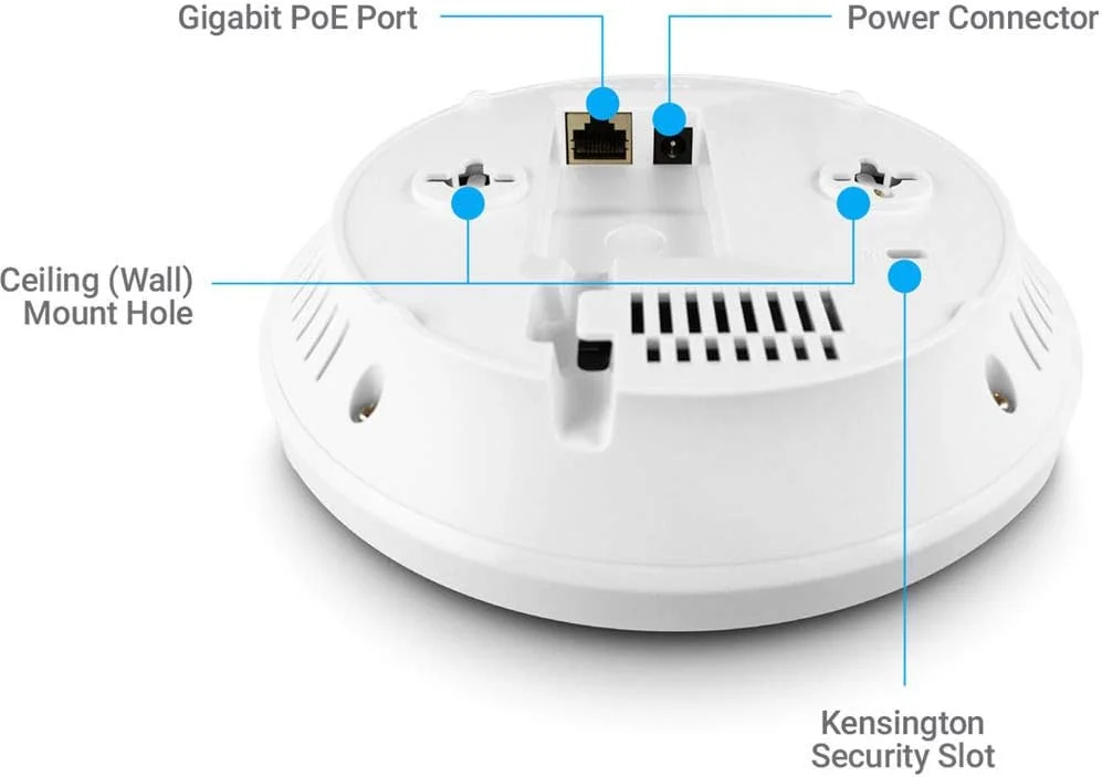 اکسس پوینت داخلی بی سیم مدیریتی EnGenius Technologies EAP1300 Wi-Fi 5 (802.11ac Wave 2) 2x2 با پردازنده چهارهسته‌ای، MU-MIMO، توان بالا 26dBm، پورت GigaE (شامل کیت نصب)