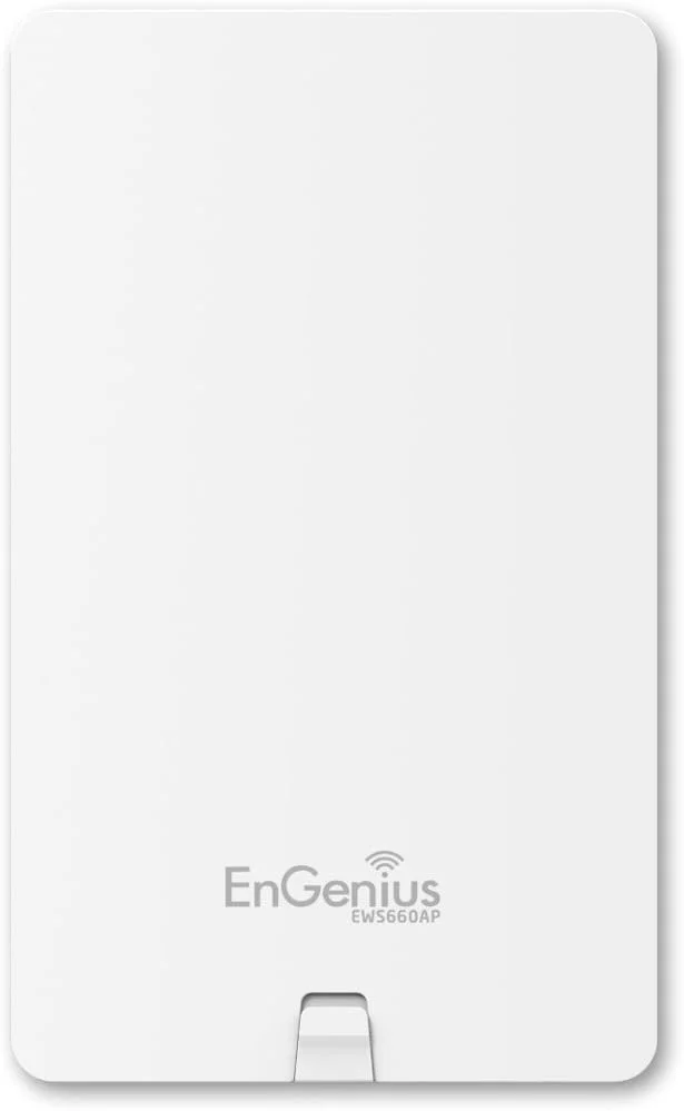 اکسس پوینت مدیریتی بیرونی دو باندی EnGenius Technologies EWS660AP Wi-Fi 5 AC1750 3x3 با استاندارد IP55، MU-MIMO، توان انتقال 29dBm، پورت گیگابیتی (شامل PoE Injector و کیت نصب) سفید