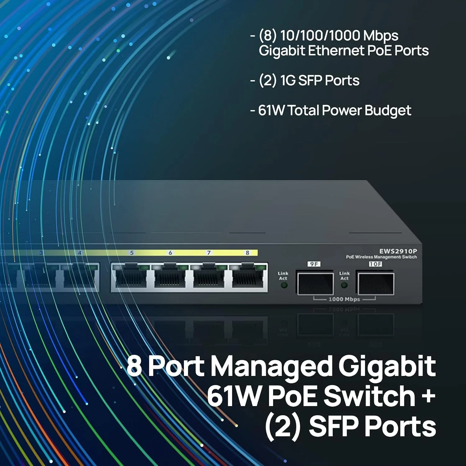 سوئیچ اترنت مدیریتی لایه 2 گیگابیتی 8 پورت PoE با استاندارد 802.3af انجینیس، 2 پورت SFP، بودجه PoE 61.6 واتی با قابلیت مانیتورینگ از راه دور (EWS2910P) سوئیچ اترنت مدیریتی لایه 2 گیگابیتی 8 پورت PoE با استاندارد 802.3af انجینیس، 2 پورت SFP، بودجه PoE 61.6 واتی با قابلیت مانیتورینگ از راه دور (EWS2910P)