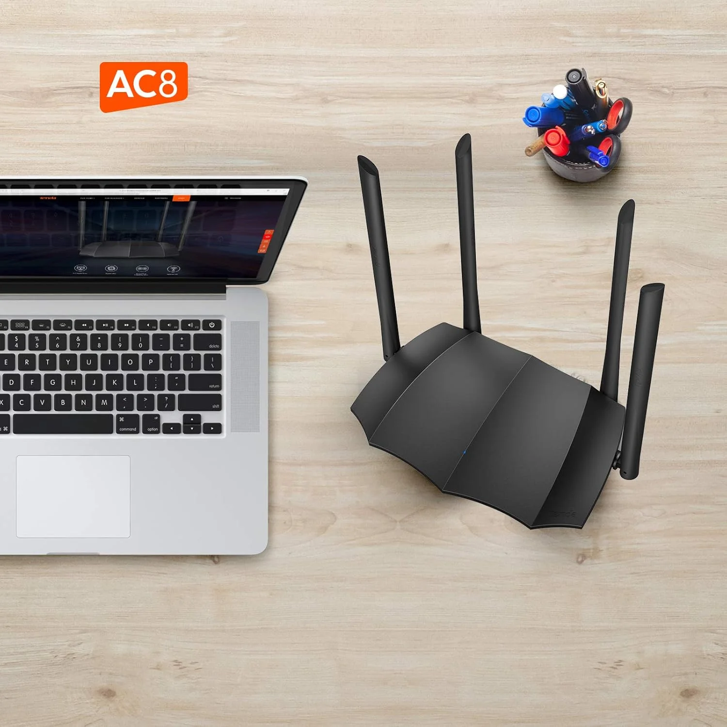 روتر وای فای تندا AC1200 - روتر بیسیم با دو باند 5 گیگاهرتز/2.4 گیگاهرتز، 4 پورت گیگابیتی WAN/LAN، 4 آنتن 6dBi، حالت تکرار کننده اکسس پوینت، Beamforming، MU-MIMO، کنترل برنامه، AC8 روتر وای فای تندا AC1200 - روتر بیسیم با دو باند 5 گیگاهرتز/2.4 گیگاهرتز، 4 پورت گیگابیتی WAN/LAN، 4 آنتن 6dBi، حالت تکرار کننده اکسس پوینت، Beamforming، MU-MIMO، کنترل برنامه، AC8