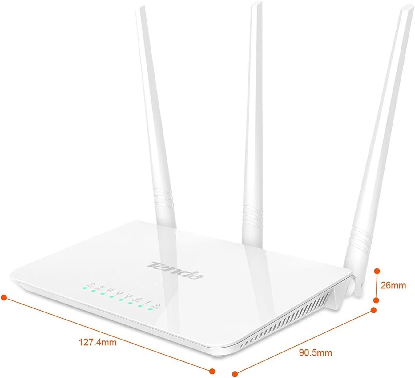 روتر وایرلس وای فای 300Mbps تندا مدل F3 با آنتن های 5dBi پرقدرت، سفید