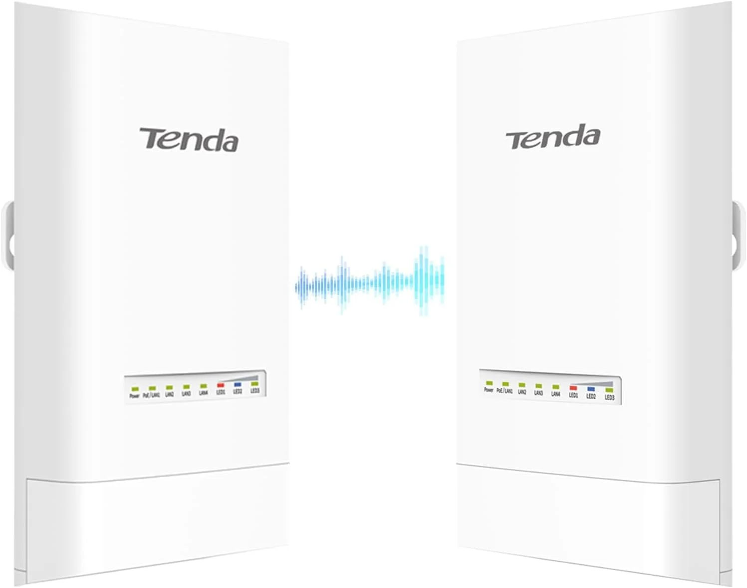 پل ارتباطی بی‌سیم بیرونی Tenda OS3 (867 مگابیت بر ثانیه در 5 گیگاهرتز، 4 پورت LAN 10/100 مگابیت بر ثانیه، 12dBi، PoE، برد 5 کیلومتر، مدیریت مرکزی، شامل منبع تغذیه) (بسته 2 عددی)