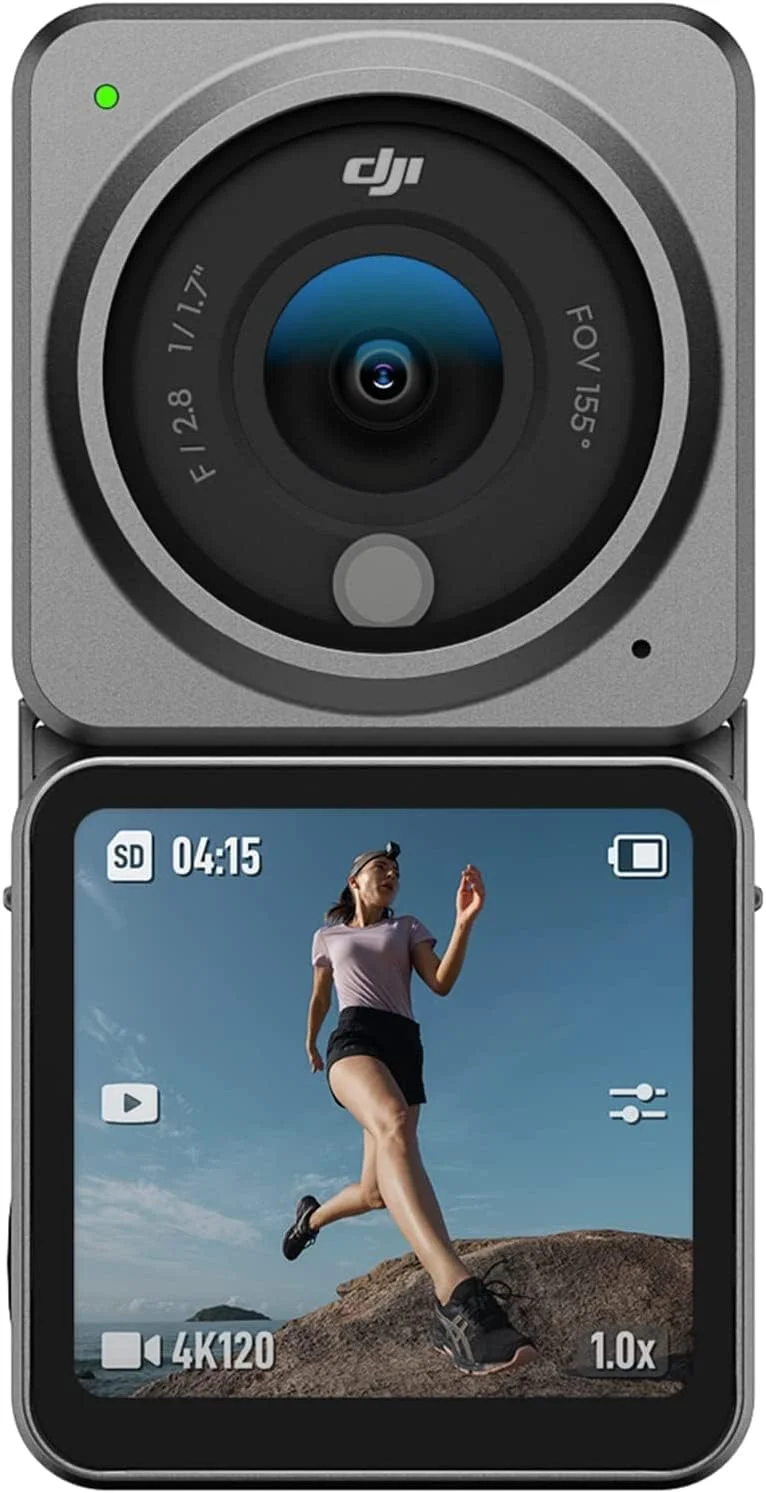 دوربین اکشن DJI Action 2 Dual Screen Combo 4K، میدان دید 155 درجه، اتصالات مغناطیسی، فناوری تثبیت کننده، دوربین ضد آب ایده آل برای ولاگ و ورزش، نسخه امارات با پشتیبانی گارانتی رسمی