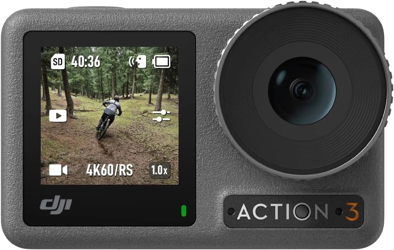 DJI Osmo Action 3 Standard Combo - دوربین اکشن 4K HDR و میدان دید گسترده، عمق رنگ 10 بیتی، HorizonSteady، ضد آب، مقاوم در برابر سرما و ماندگاری طولانی، دوربین ولاگ، نسخه امارات
