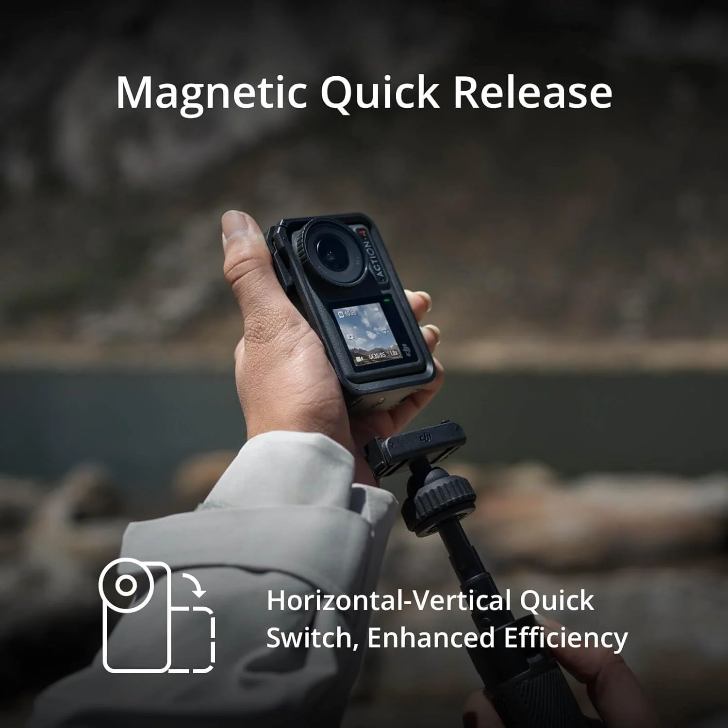 DJI Osmo Action 4 Standard Combo به همراه کیت لوازم جانبی 50 تکه + 2 باتری اضافی + کارت 64 گیگابایتی، دوربین اکشن ضد آب 4K/120fps با سنسور 1/1.3 اینچی، 160 دقیقه ماندگاری طولانی، دوربین فضای باز