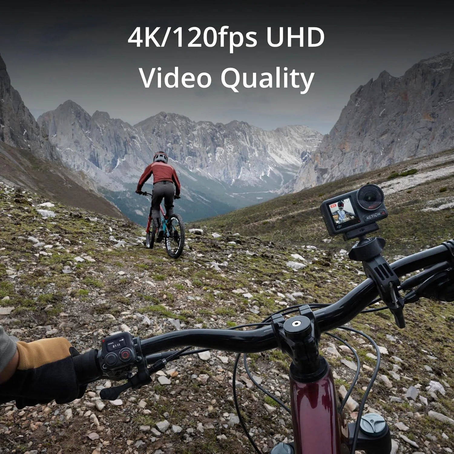 DJI Osmo Action 4 Standard Combo به همراه کیت لوازم جانبی 50 تکه + 2 باتری اضافی + کارت 64 گیگابایتی، دوربین اکشن ضد آب 4K/120fps با سنسور 1/1.3 اینچی، 160 دقیقه ماندگاری طولانی، دوربین فضای باز