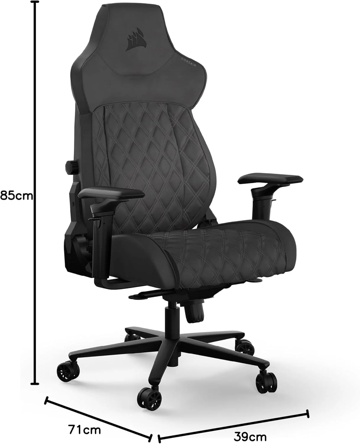 صندلی گیمینگ Corsair TC500 Luxe - پارچه تنفسی ممتاز - نشیمنگاه پهن - دسته های قابل تنظیم پنج جهته - پشتیبانی کمری داخلی قابل تنظیم - تکیه گاه 90-160 درجه - سایه