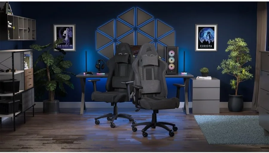 صندلی گیمینگ پارچه ای کورسیر TC100 Relaxed، نایلون، مشکی، سایز واحد