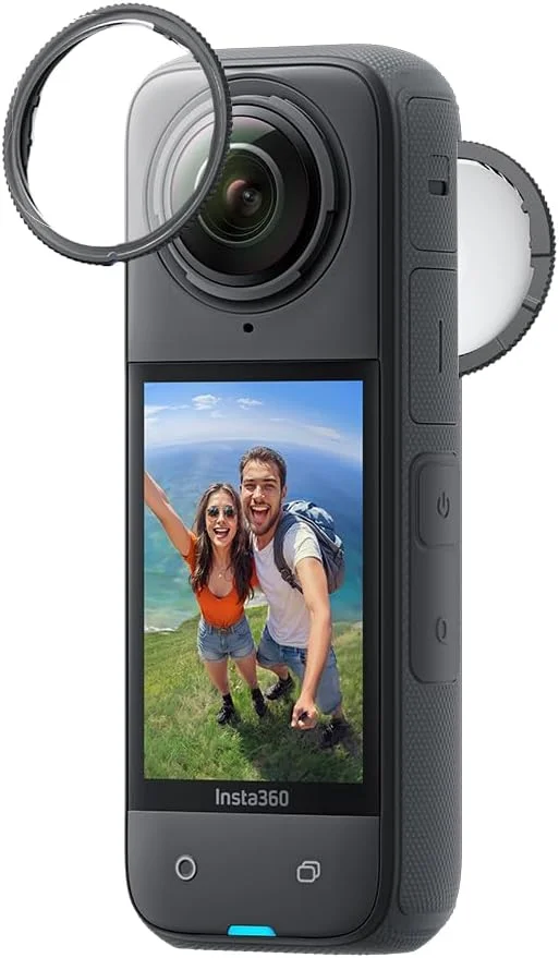 دوربین اکشن 360 ضد آب اینستا360 X4-8K، فیلمبرداری 4K با زاویه دید عریض، جلوه نامرئی مونوپاد، محافظ لنز قابل جابجایی، عمر باتری 135 دقیقه، ویرایش هوش مصنوعی، تثبیت کننده تصویر، مناسب برای ورزش، سفر و فضای باز