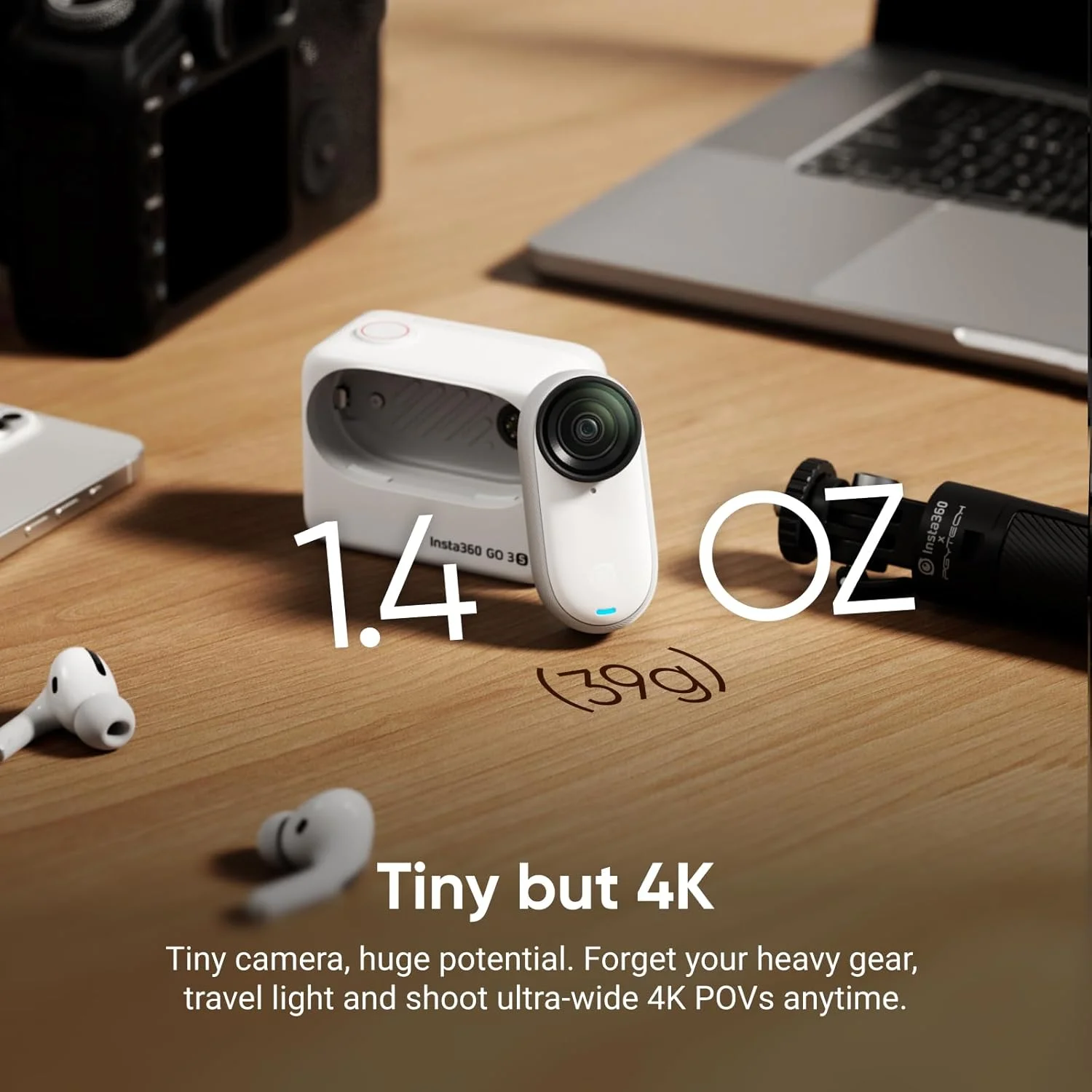 دوربین فیلمبرداری کوچک و قابل حمل 4K اینستا 360 GO 3S با حافظه 128 گیگابایت، بدون نیاز به دست، قابل نصب در هر مکان، دارای لرزشگیر، عمر باتری 140 دقیقه، ضد آب تا عمق 10 متر، قابلیت Apple Find My، زاویه دید حیوانات خانگی، سفید دوربین فیلمبرداری کوچک و قابل حمل 4K اینستا 360 GO 3S با حافظه 128 گیگابایت، بدون نیاز به دست، قابل نصب در هر مکان، دارای لرزشگیر، عمر باتری 140 دقیقه، ضد آب تا عمق 10 متر، قابلیت Apple Find My، زاویه دید حیوانات خانگی، سفید