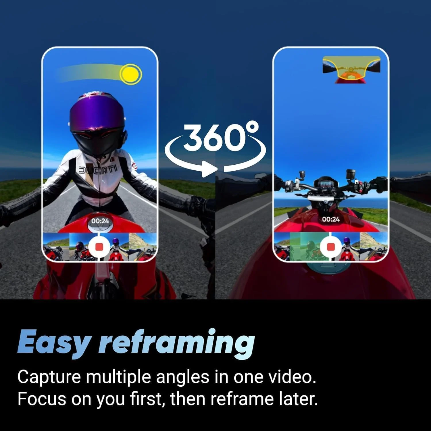 بسته موتورسیکلت Insta360 X4 - دوربین اکشن 360 ضد آب 8K، فیلمبرداری زاویه باز 4K، عمر باتری 135 دقیقه، ویرایش هوش مصنوعی، تثبیت کننده، برای ورزش، مسافرت