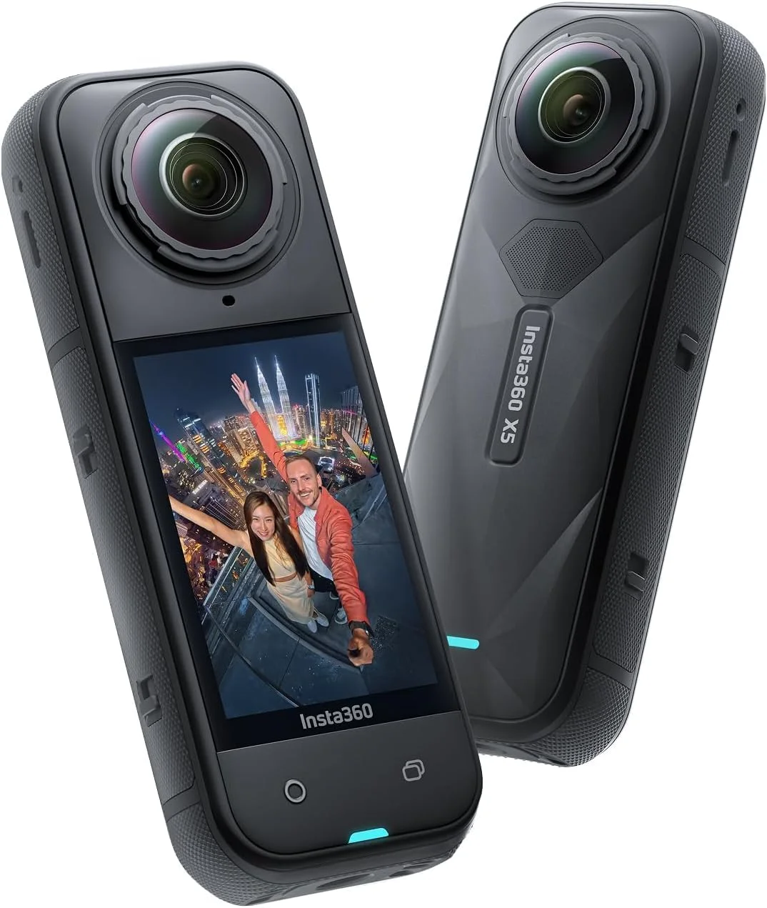 دوربین Insta360 X5 - دوربین اکشن ضد آب 8K 360 با عکس 72 مگاپیکسلی، سنسور 1/1.28 اینچی، عملکرد عالی در نور کم با زاویه دید گسترده، لنزهای قابل تعویض توسط کاربر برای تولید محتوای سفر، ورزش و فضای باز