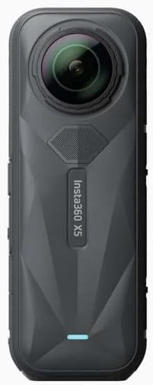 دوربین Insta360 X5 - دوربین اکشن ضد آب 8K 360 با عکس 72 مگاپیکسلی، سنسور 1/1.28 اینچی، عملکرد عالی در نور کم با زاویه دید گسترده، لنزهای قابل تعویض توسط کاربر برای تولید محتوای سفر، ورزش و فضای باز