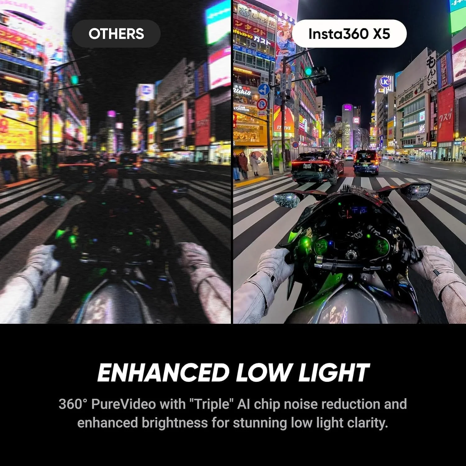 دوربین Insta360 X5 - دوربین اکشن ضد آب 8K 360 با عکس 72 مگاپیکسلی، سنسور 1/1.28 اینچی، عملکرد عالی در نور کم با زاویه دید گسترده، لنزهای قابل تعویض توسط کاربر برای تولید محتوای سفر، ورزش و فضای باز