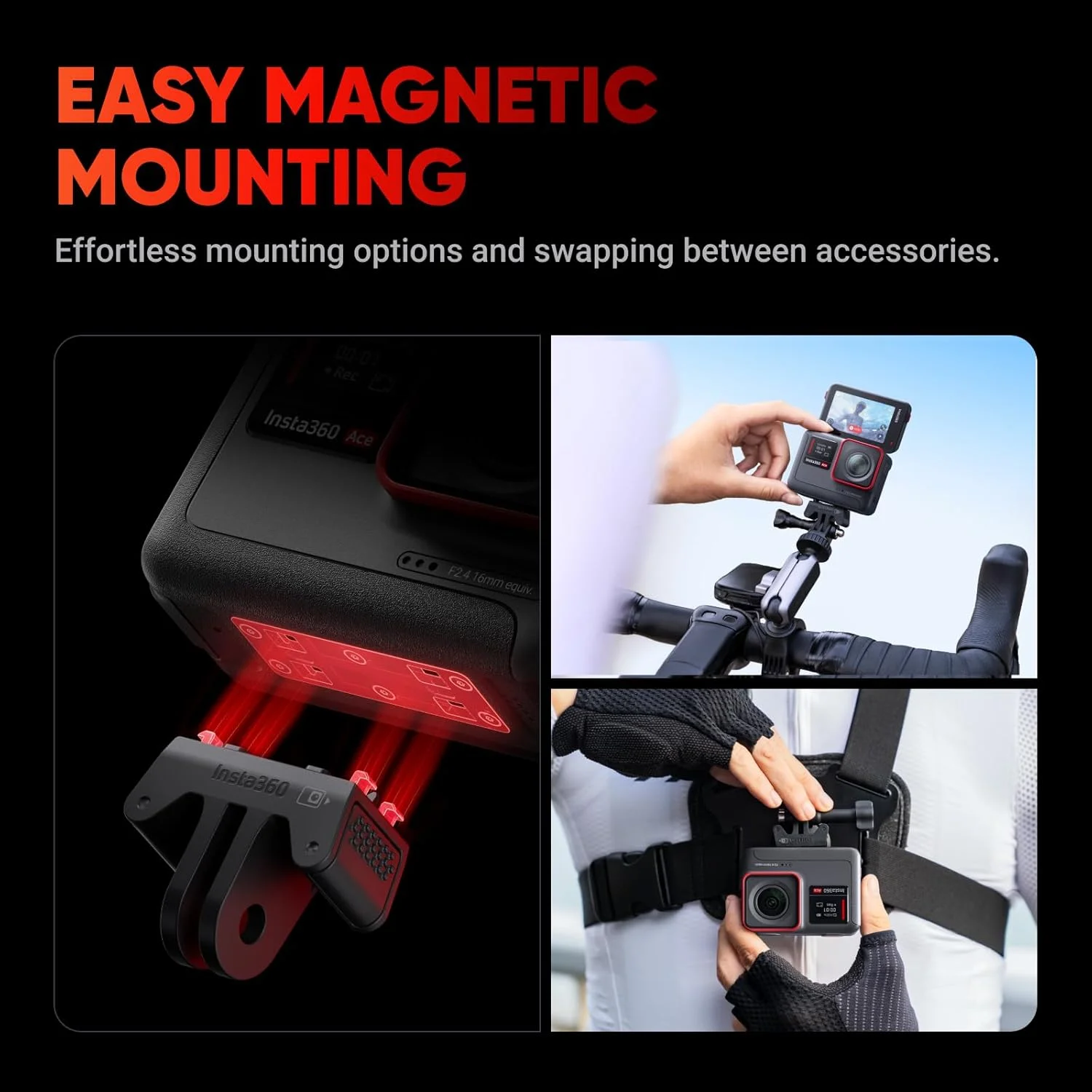 دوربین اکشن ضد آب Insta360 Ace - 4K120fps، سنسور 1/2 اینچی با کاهش نویز هوش مصنوعی، ویدئو Active HDR، عکس های 48 مگاپیکسلی، صفحه نمایش چرخان 2.4 اینچی، نصب آسان مغناطیسی و ویژگی های پیشرفته هوش مصنوعی. دوربین اکشن ضد آب Insta360 Ace - 4K120fps، سنسور 1/2 اینچی با کاهش نویز هوش مصنوعی، ویدئو Active HDR، عکس های 48 مگاپیکسلی، صفحه نمایش چرخان 2.4 اینچی، نصب آسان مغناطیسی و ویژگی های پیشرفته هوش مصنوعی.