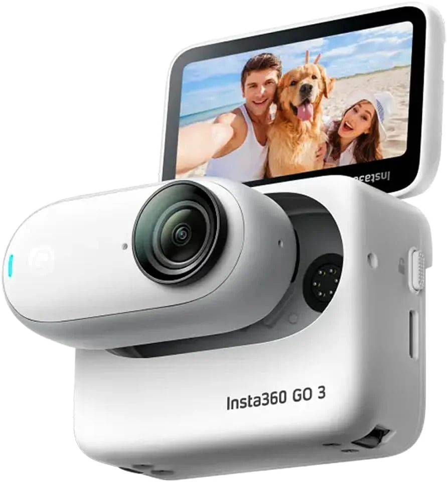 اینستا360 GO 3 (32GB) - دوربین اکشن کوچک و سبک، قابل حمل و چند منظوره، POV بدون دست، نصب در هر مکان، تثبیت کننده، اکشن پاد چند منظوره، ضد آب، برای سفر، ورزش، ولاگ