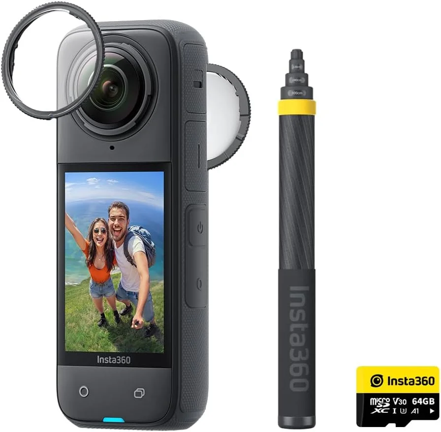 بسته دوربین 360 درجه Insta360 X4 بدون نیاز به پهپاد - دوربین 360 درجه - ویدئو 8K و 5.7K - دوربین اکشن