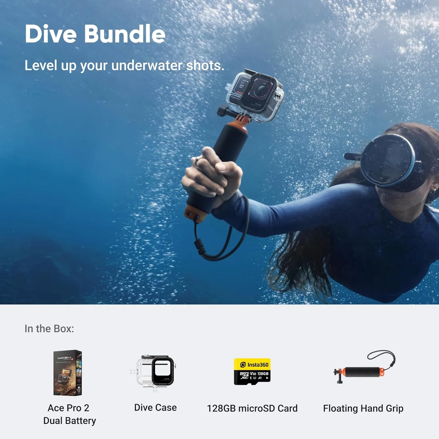 بسته غواصی Insta360 Ace Pro 2 - دوربین اکشن ضد آب 8K با همکاری Leica، سنسور 1/1.3 اینچی، تراشه هوش مصنوعی دوگانه، نور کم پیشرو، صدای برتر، صفحه نمایش چرخشی و ویرایش هوش مصنوعی برای ولاگ ها، موتورسواری بسته غواصی Insta360 Ace Pro 2 - دوربین اکشن ضد آب 8K با همکاری Leica، سنسور 1/1.3 اینچی، تراشه هوش مصنوعی دوگانه، نور کم پیشرو، صدای برتر، صفحه نمایش چرخشی و ویرایش هوش مصنوعی برای ولاگ ها، موتورسواری