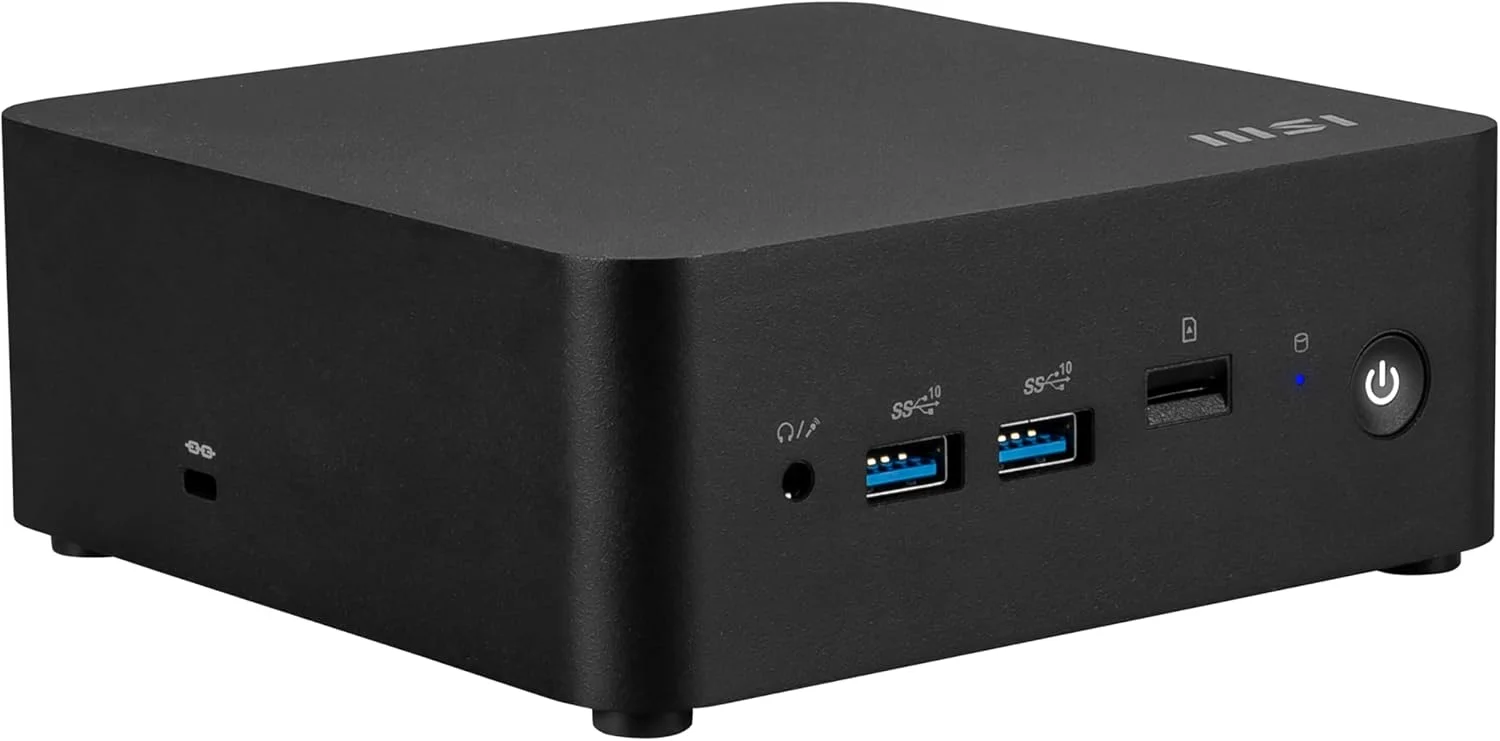 کامپیوتر رومیزی MSI Cubi NUC، پردازنده Intel Core 7-150U، حافظه 32 گیگابایتی، SSD 1 ترابایتی، WiFi 6E، ویندوز 11 هوم، 1 سال گارانتی (1MG-015US)