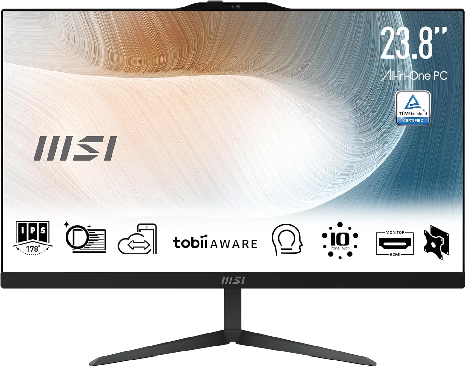 کامپیوتر همه کاره MSI Modern AM242 12M-1244IT - صفحه نمایش 23.8 اینچی IPS، پردازنده Intel Core i5-1235U، رزولوشن 1920x1080 (FHD)، زمان پاسخگویی 14ms، حافظه رم 8 گیگابایتی (DDR4 SDRAM)، حافظه اس اس دی 512 گیگابایتی، شامل کیبورد و ماوس سیمی، وب کم داخلی - Windows 11 Home