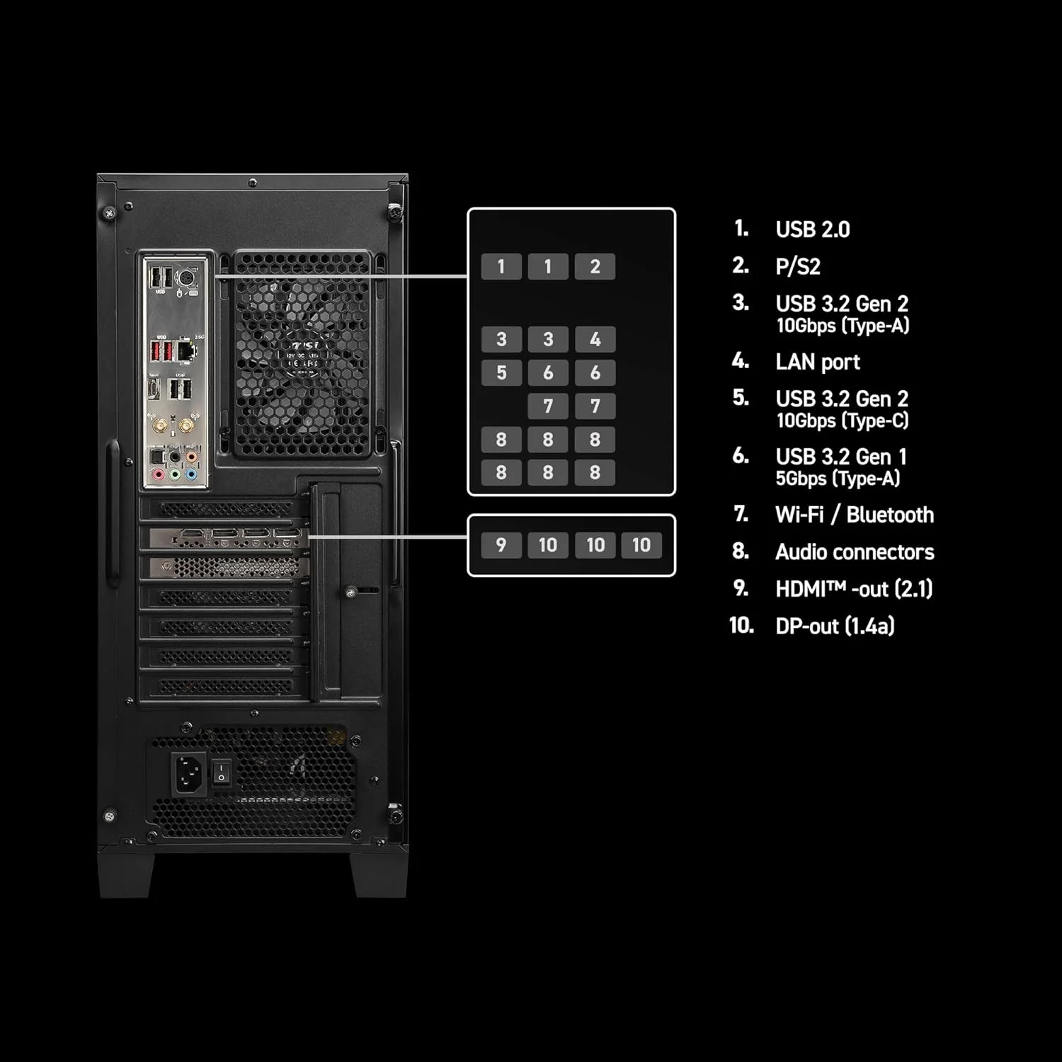 کامپیوتر گیمینگ MSI Codex Z2: پردازنده AMD R7-8700F، کارت گرافیک GeForce RTX 5070، حافظه رم 32 گیگابایت DDR5، حافظه اس اس دی 2 ترابایت m.2 NVMe، پورت USB Type-C، آماده واقعیت مجازی، ویندوز 11 هوم: A8NVP-436US کامپیوتر گیمینگ MSI Codex Z2: پردازنده AMD R7-8700F، کارت گرافیک GeForce RTX 5070، حافظه رم 32 گیگابایت DDR5، حافظه اس اس دی 2 ترابایت m.2 NVMe، پورت USB Type-C، آماده واقعیت مجازی، ویندوز 11 هوم: A8NVP-436US
